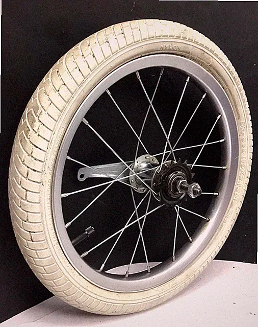 16" Bicycle Front Silver Wheel with 2.125" White Tire Mini-BMX Kids Bike #V48