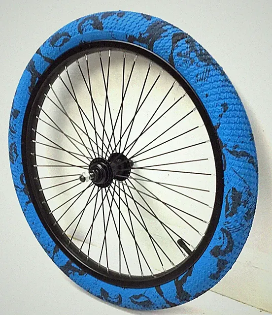 20" Bicycle Front Black Wheel with 48 SPOKES and 2.1" Blue Tire BMX Bike #V9