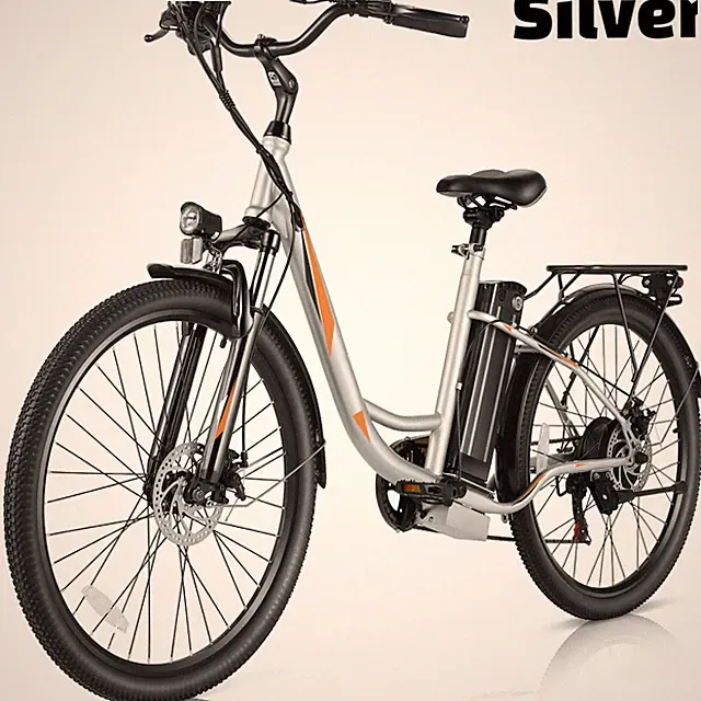 26*1.95inch Fat Tire Electric Bike, 500W 48V 7-Speed Adult Electric Hybrid Bike