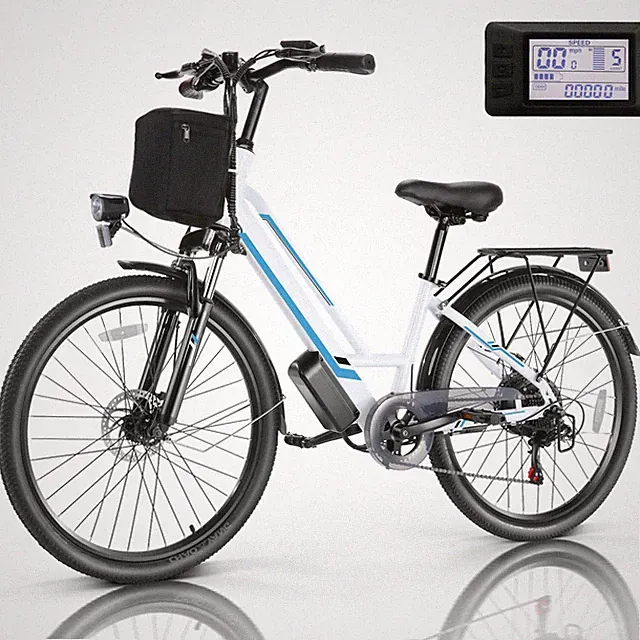 26" Electric Bike for Adults 500W 48V Commuter Cruiser Bicycle 20MPH Women Ebike