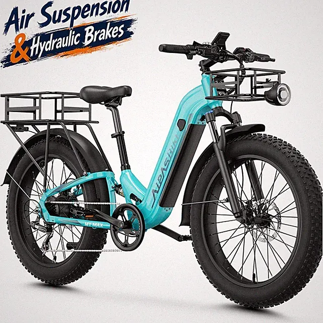 26"Fat Tire Electric Mountain Bike 1800W 36MPH Air Suspension Hydraulic Brakes