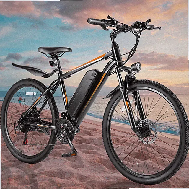 26Inch Electric Mountain Bike, Adults 500W 48V Cruiser Bicycle 21Speed EBike+LCD
