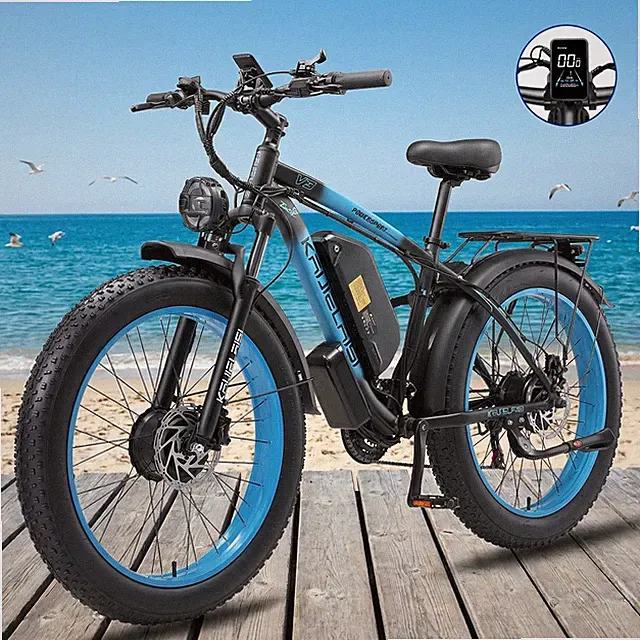 35MPH Peak 4000W Dual Motor Oil Brake 48V/22.4AH EBike For Adult 21 Speed 1104WH
