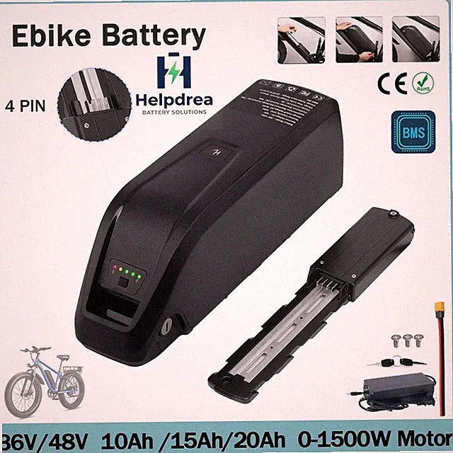 36V 48V 10Ah 15Ah 20Ah Lithium Ebike Battery 0~1800W Electric Bike Bicycle 4-Pin