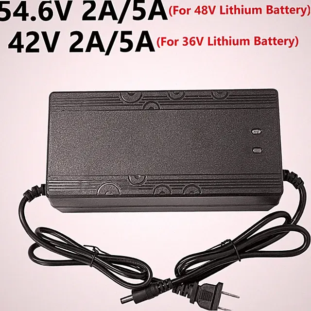 42V/54.6V Smart Battery Charger 2A/5A For Electric Bicycle Lithium Liion Battery