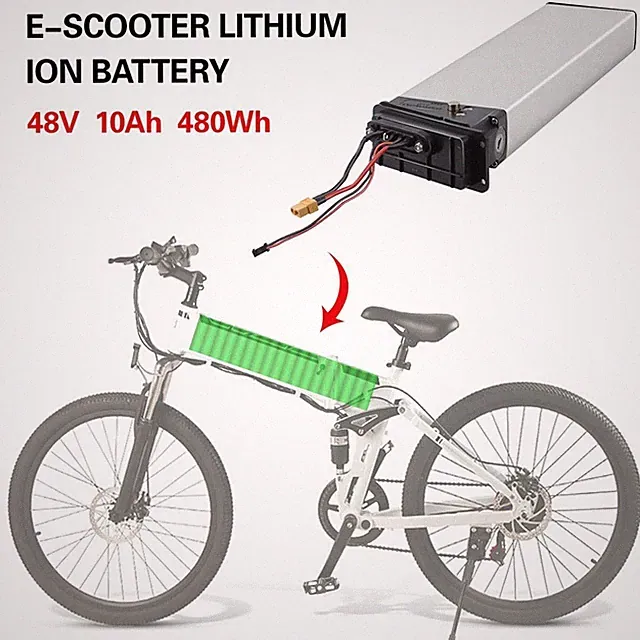 48V 10AH 480Wh Electric Bicycle Lithium Battery Pack Ebike Battery Replacement