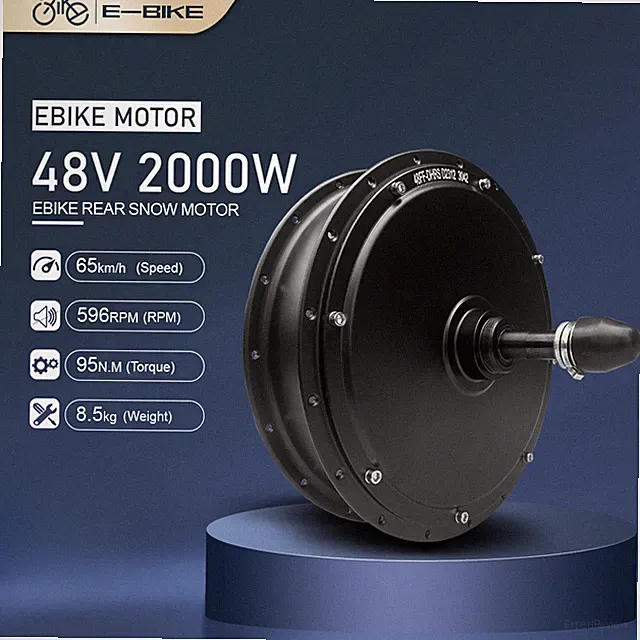 48V 2000W Electric Bike Fat Tire Brushless Gearless Hub Motor Dropout 190mm