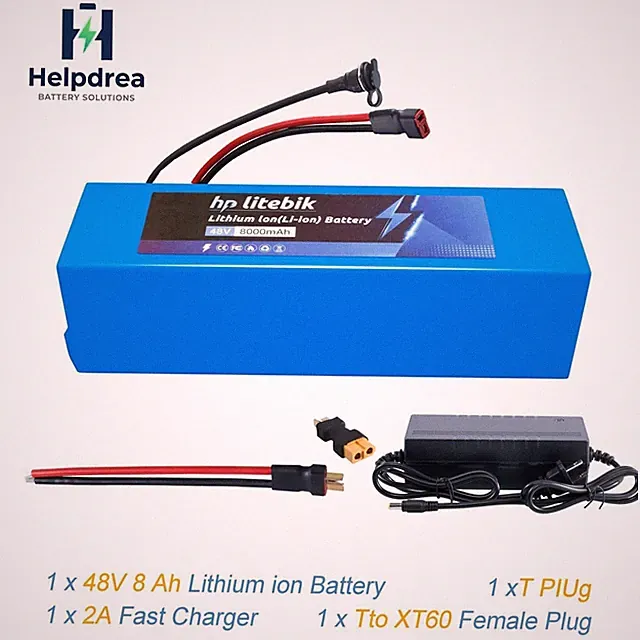 48V Lithium eBike Battery Pack 30A BMS 200W-1000W Electric Bicycle Scooter Bike