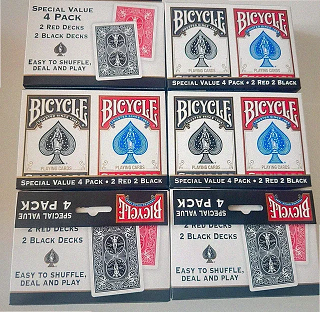 (6)Sets Bicycle RIDER BACK Playing Cards Standard Index Poker 2 Red/2 Black Each