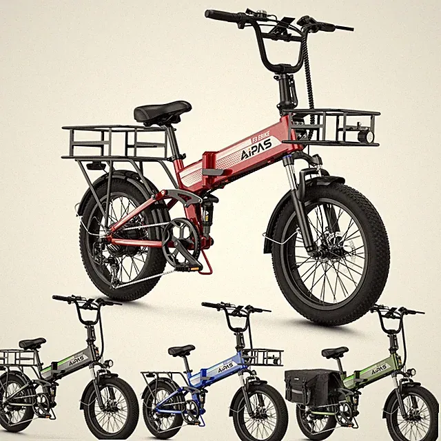 Adult Folding Ebike 1500W Peak 48V 20" Fat Tire 62 Miles 28MPH Commuter
