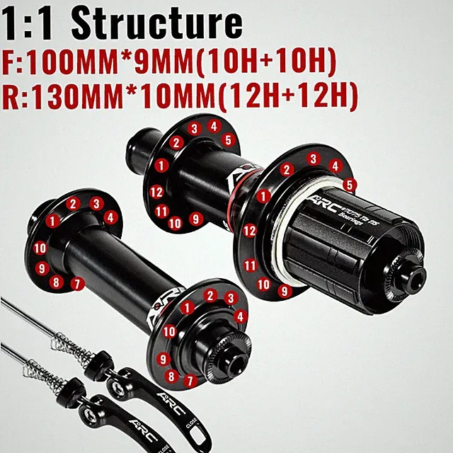 ARC Road Bicycle Hub 4 Pawls 48 Clicks Front 100mm Rear 130mm 20 / 24H V Brake