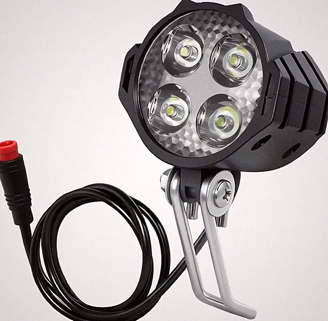 Ebike Headlight 2 Pin, Ebike Front Light for 36V 48V Battery Systems, Waterproof