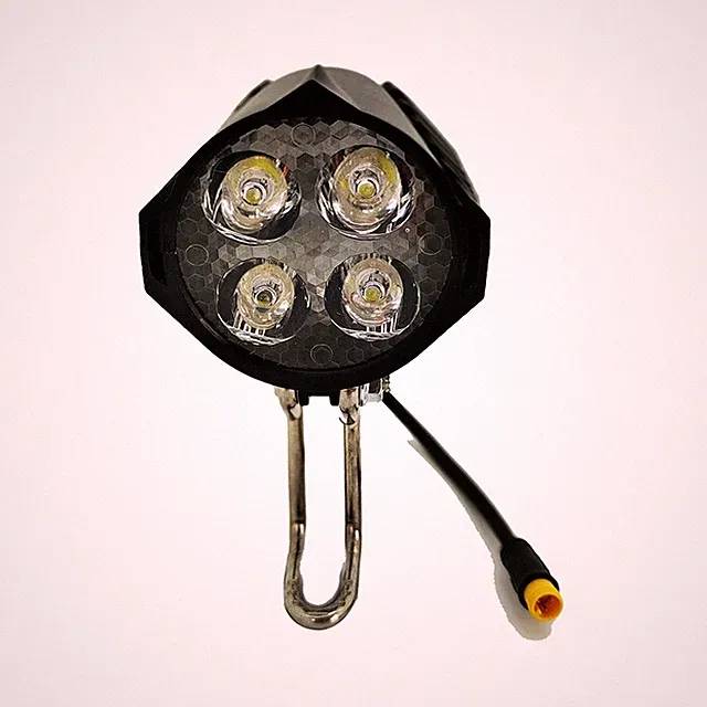 Ebike LED Headlight Accessories 36V 48V Lamp 3pin Built-in Horn Front Light N8E9