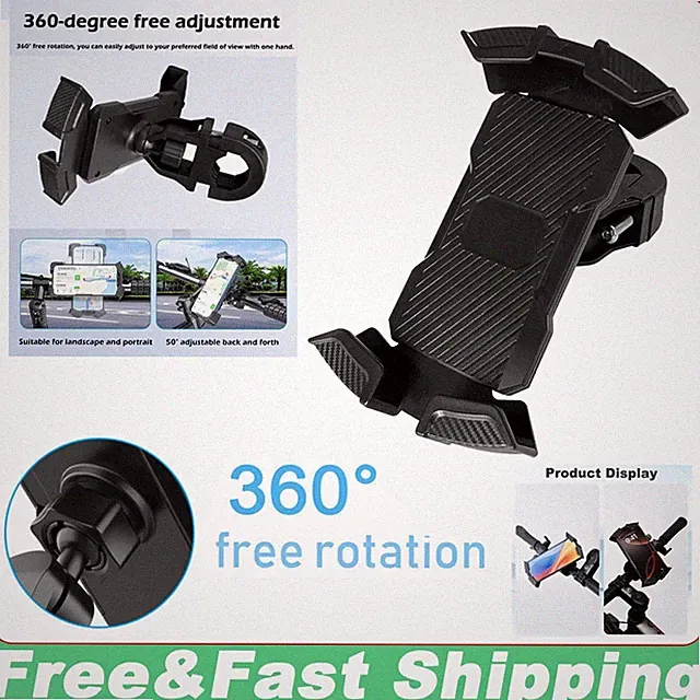 Ebike Motorcycle Phone Mount Auto Lock Military Anti-Shake Bike Phone Holder