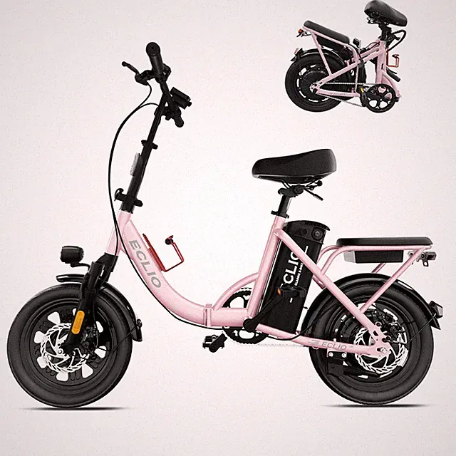 ECLIO 16'' Folding Electric Bike 48V 14Ah 20MPH Step-Thru Commuter Ebike 55Mile