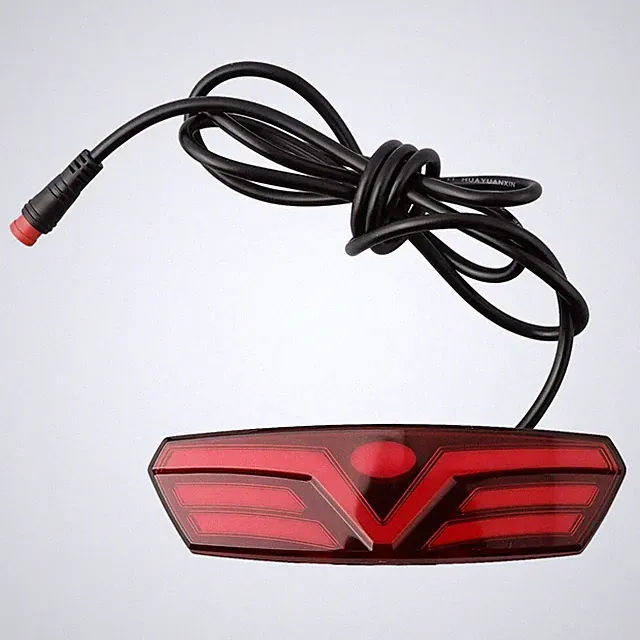 Electric Bicycle Rear Tail Light LED Lamp 2 Pin Waterproof For 48V E-bike