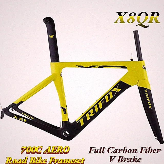 Full Carbon Fiber Road Bike Frameset 700C V Brake Aero Racing Bicycle Frames