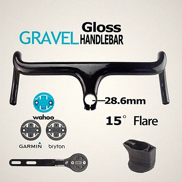 Gravel Integrated Carbon Handlebar 28.6mm Full Internal Cable Routing Drop Bar