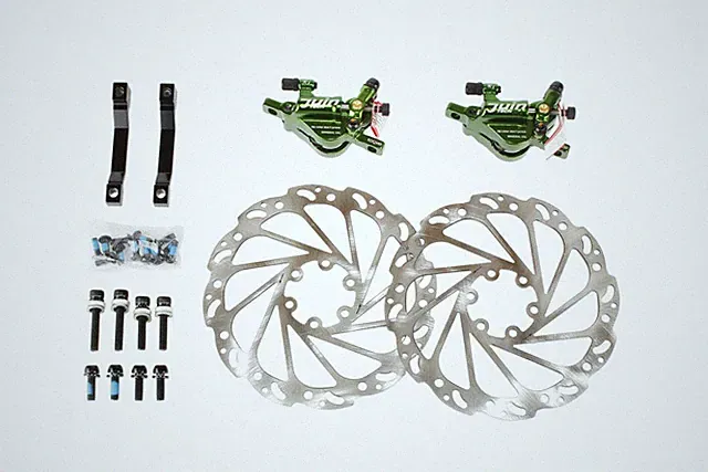 Juin Tech R1 Road Cyclocross Gravel Cycling Bike Hydraulic Disc Brake Set Green