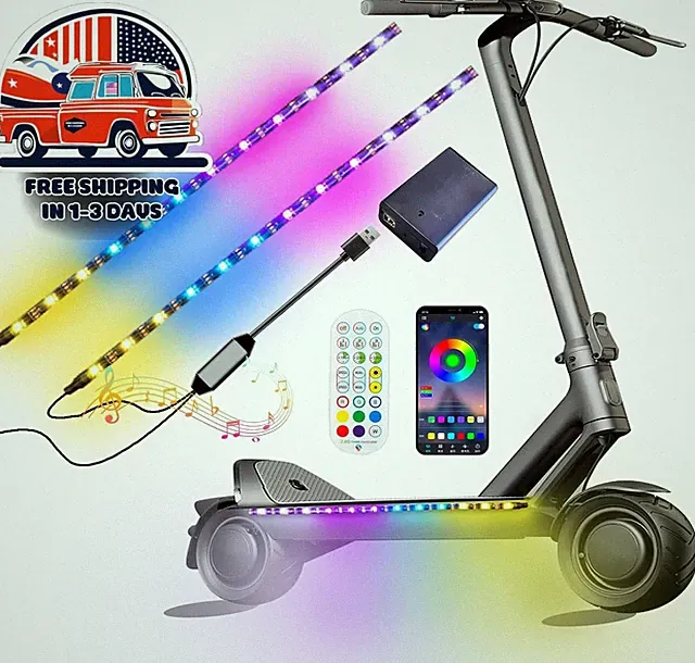 Luces LED para bicicleta eléctrica, scooter, ciclismo nocturno, lámpara colorida