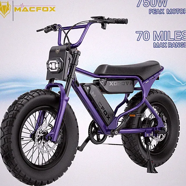 MACFOX X7 500w E-Bike 48V Dual Battery 20" Flat Tire Electric Bicycles 70 Miles