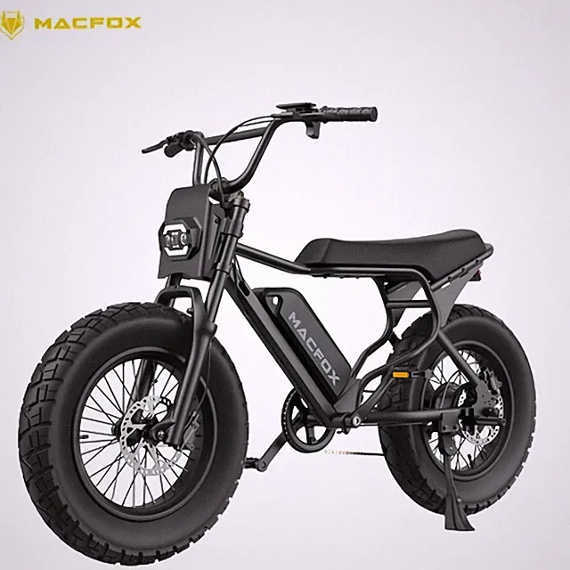 MACFOX X7 Electric Bicycles 500w 20 in Fat Tire E-Bike Backlit 25mph - Black