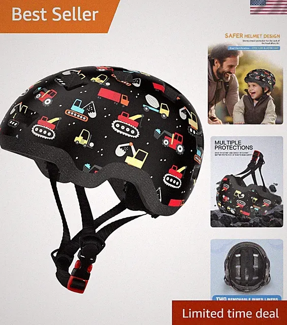 Toddler Bike Helmet Small 2-6 48-54cm Adjustable Car Vents Dual Liner Dial