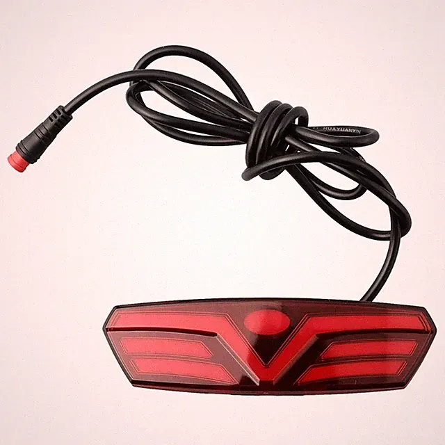 Waterproof Electric Bicycle Rear Tail Light LED Lamp 2 Pin For 48V E-bike