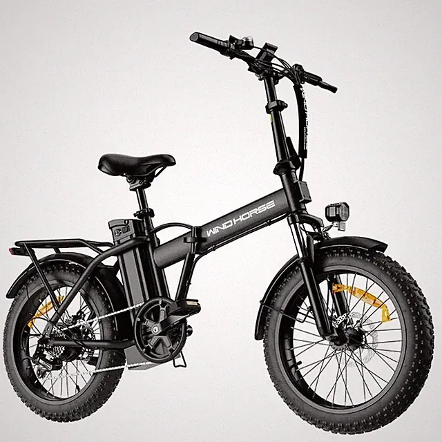 Windhorse W4A Black Folding Fat Tire Electric Bike 20in 983W 40-70Mi