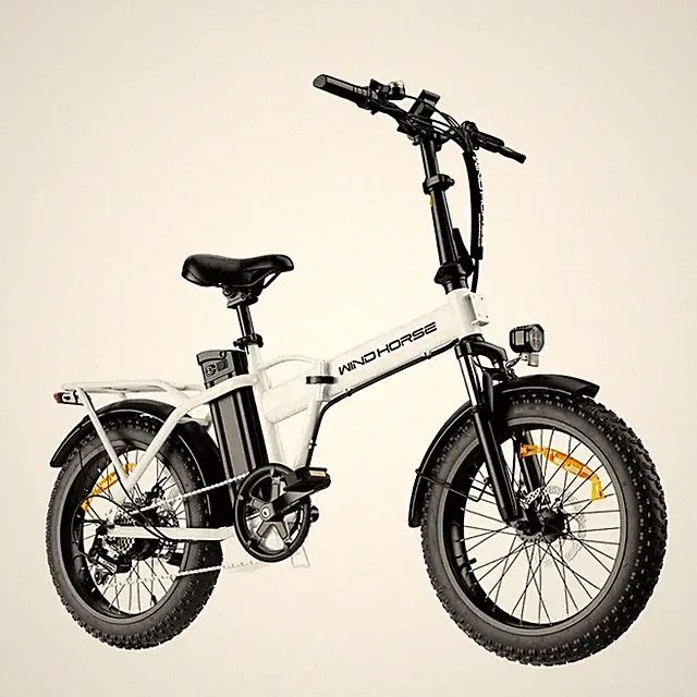 Windhorse W4A White Folding Fat Tire Electric Bike 20in 983W 40-70Mi